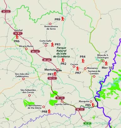 Übersicht Wanderungen PN Guadiana