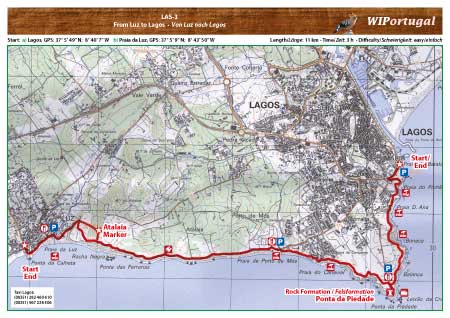 Hiking Map from Luz to Lagos