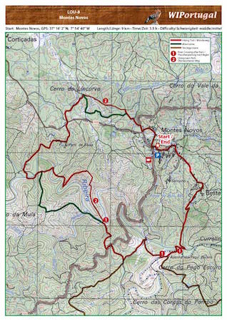 Hiking Map Montes Novos