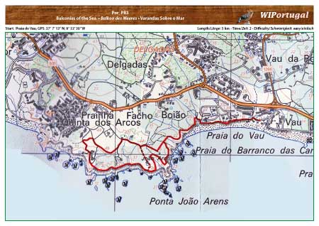 Wanderkarte Portimao PR3 Varandas sobre o Mar